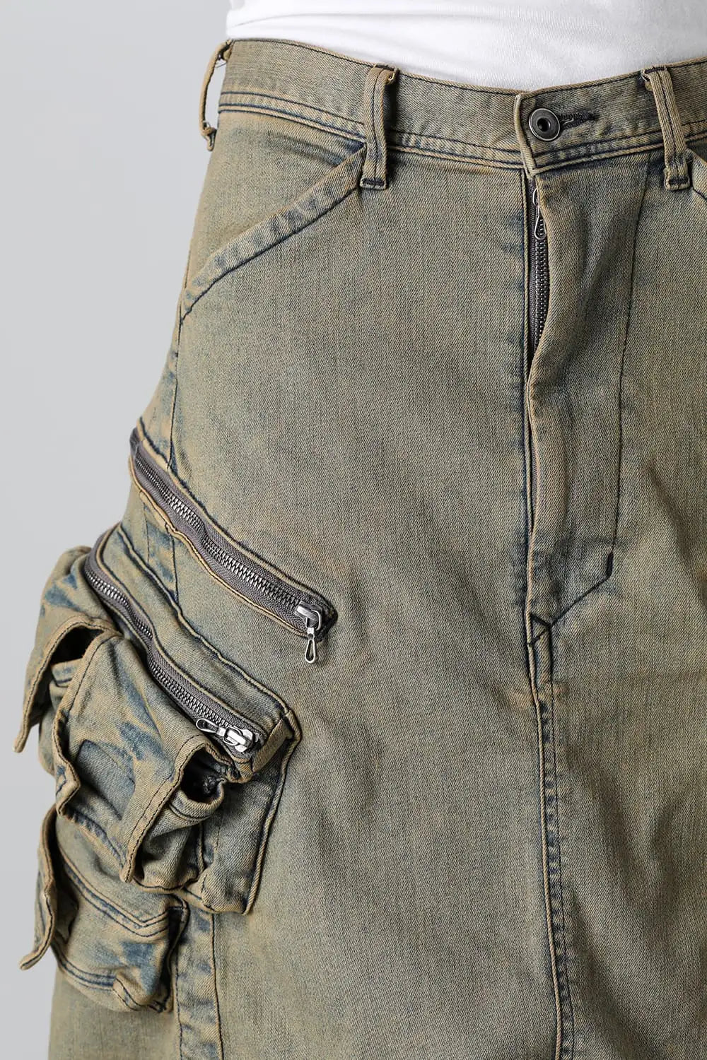 10.5oz Stretch Denim Cargo Short Pants Indigo