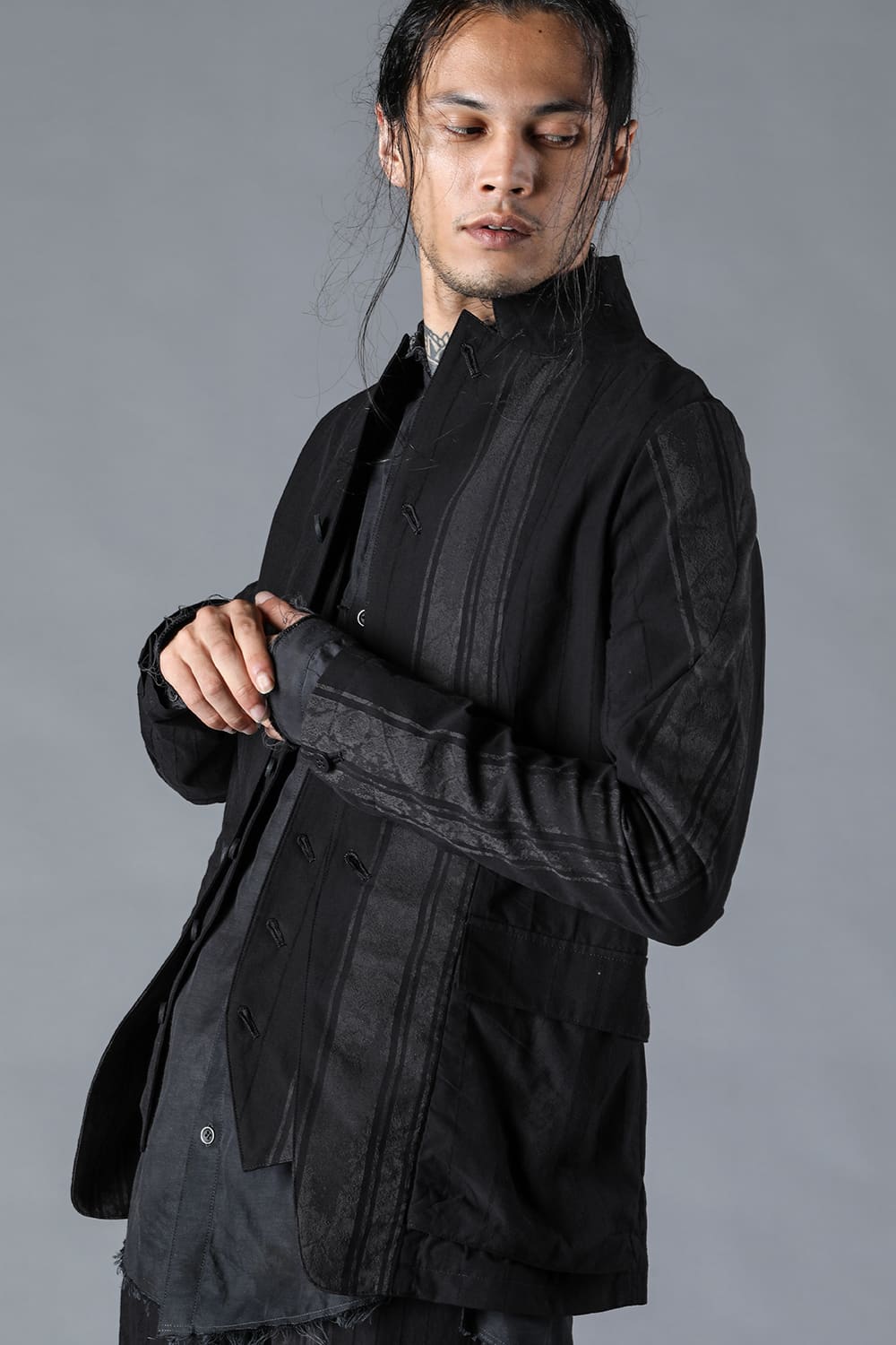 Crack Random Stripe Jacquard Jacket