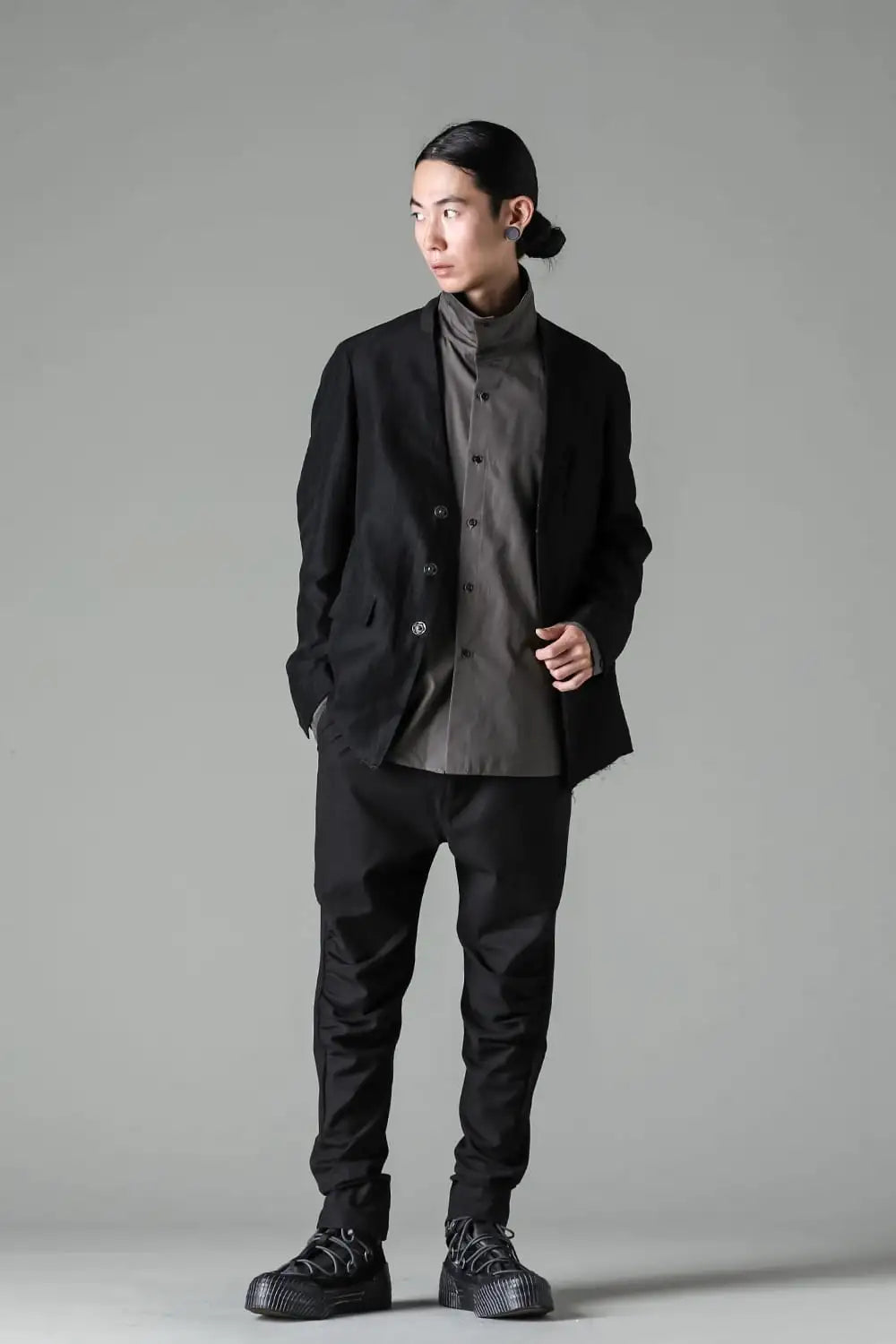 ジャケット コットン リネン ストライプ