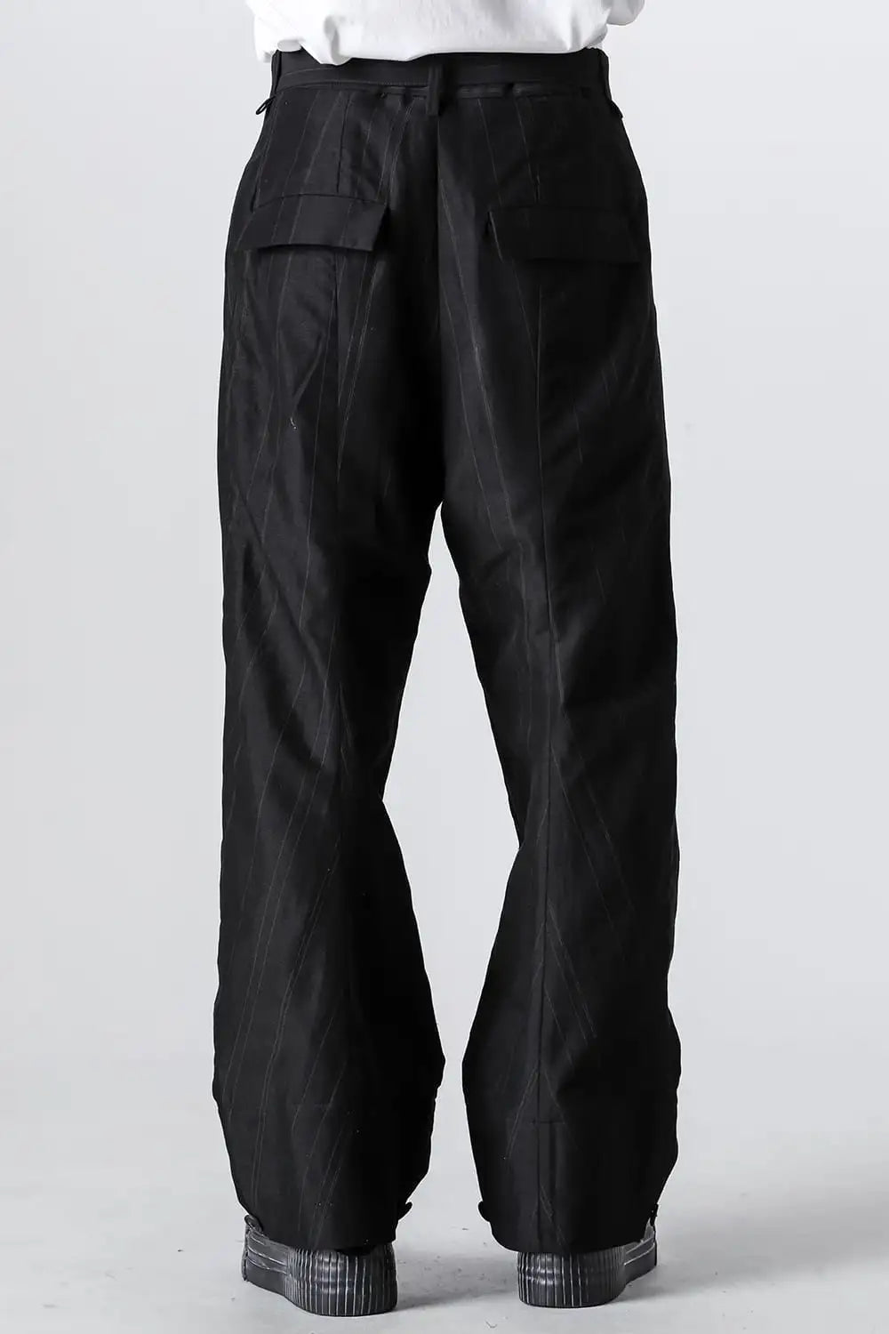 Cuffs baggy pant cotton / linen stripe