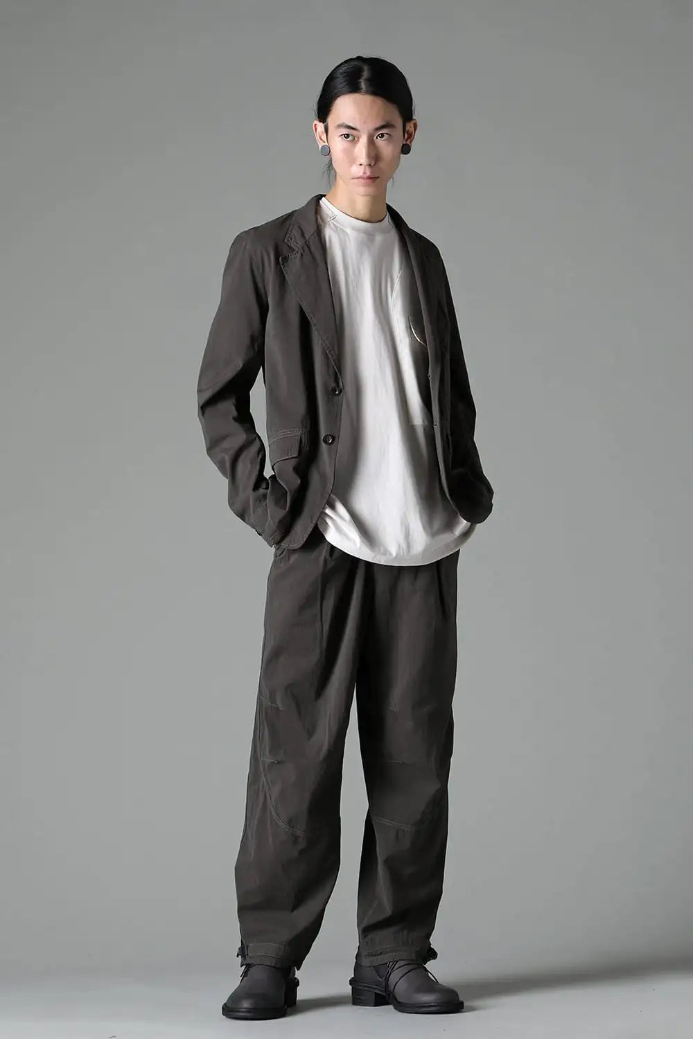 Dry Cotton Wide Trousers  Olive Drab