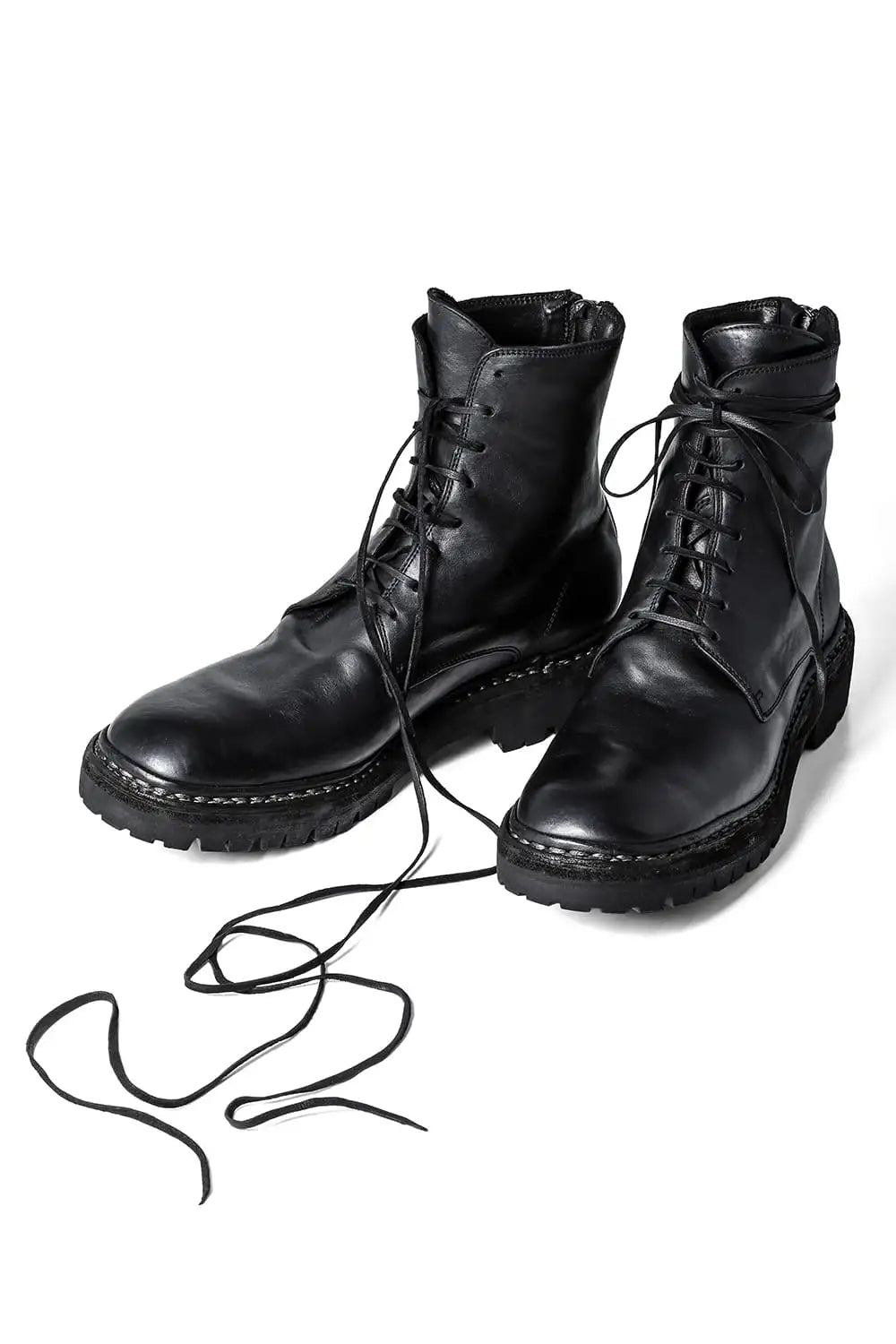 Norwegian welted Vibram-sole Back Zip Race Up Boots Horse Full Grain - 795BZV_N