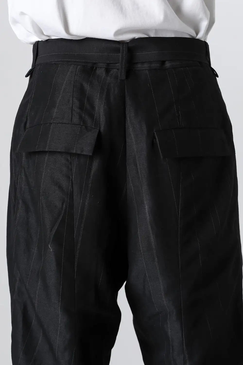 Cuffs baggy pant cotton / linen stripe