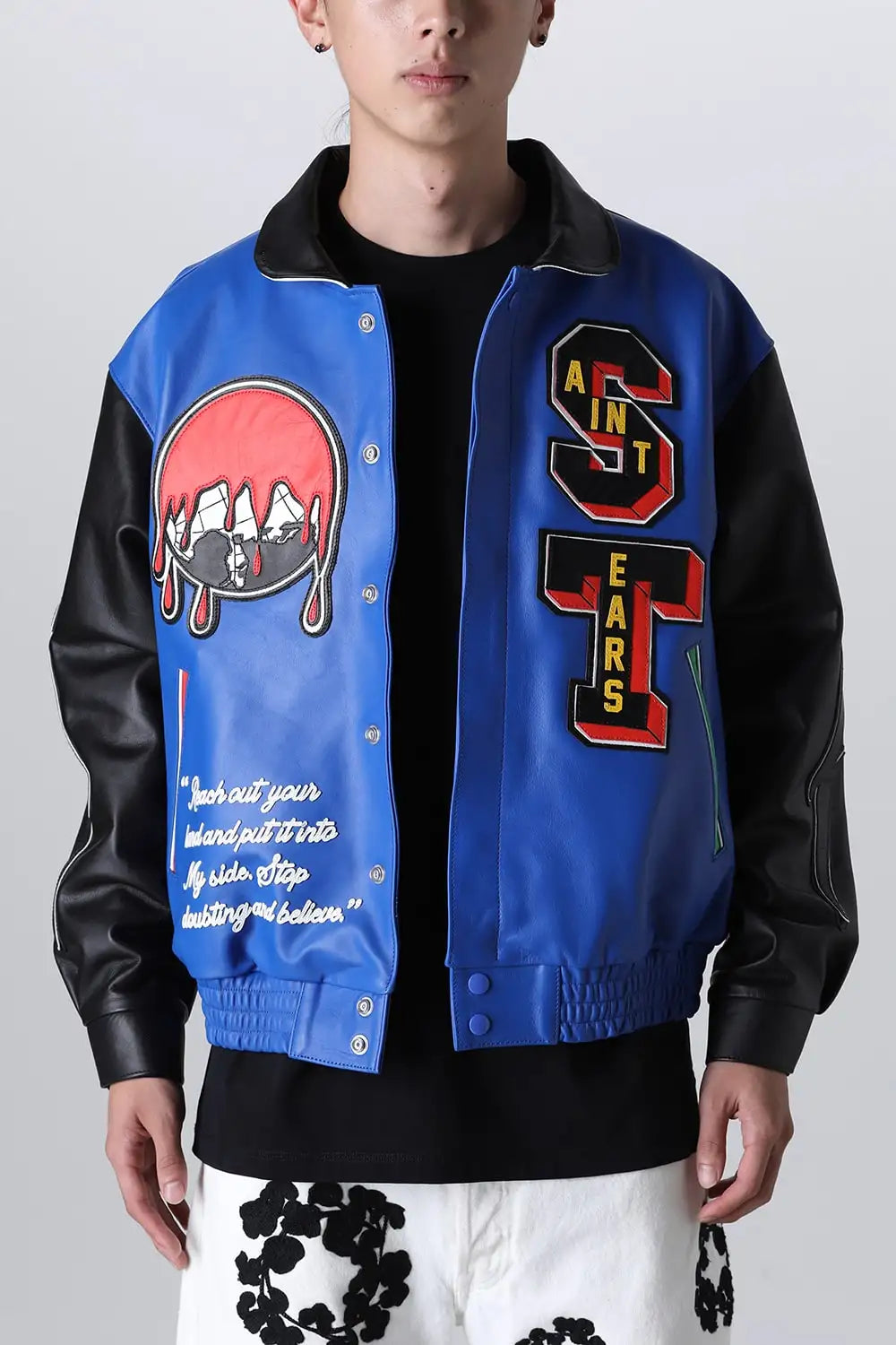 DENIM TEARS × SAINT Mxxxxxx HOLY GRAIL Varsity Jacket