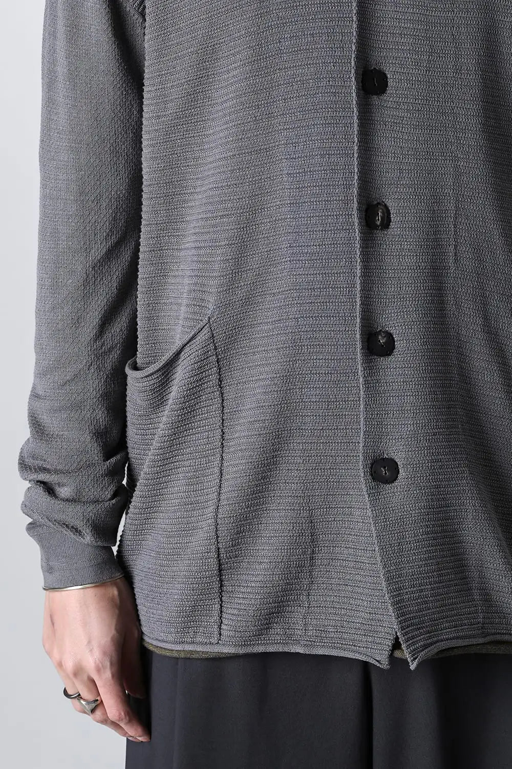 Knit cardigan cotton / linen / silk Gray