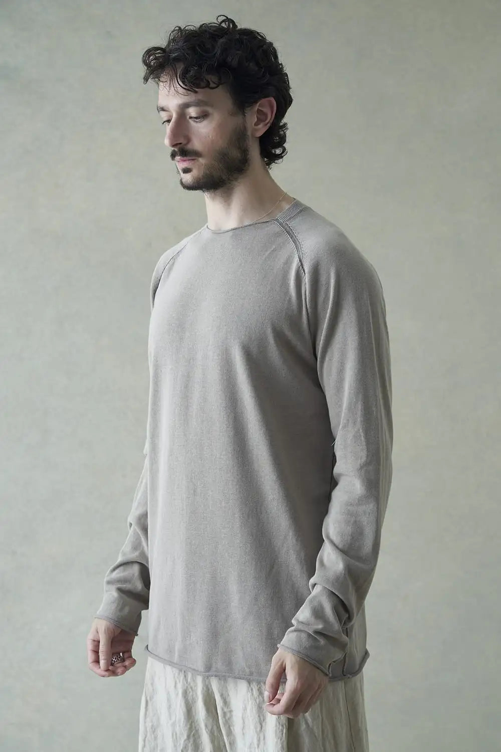 ロングスリーブハイツイストコットン Light Gray