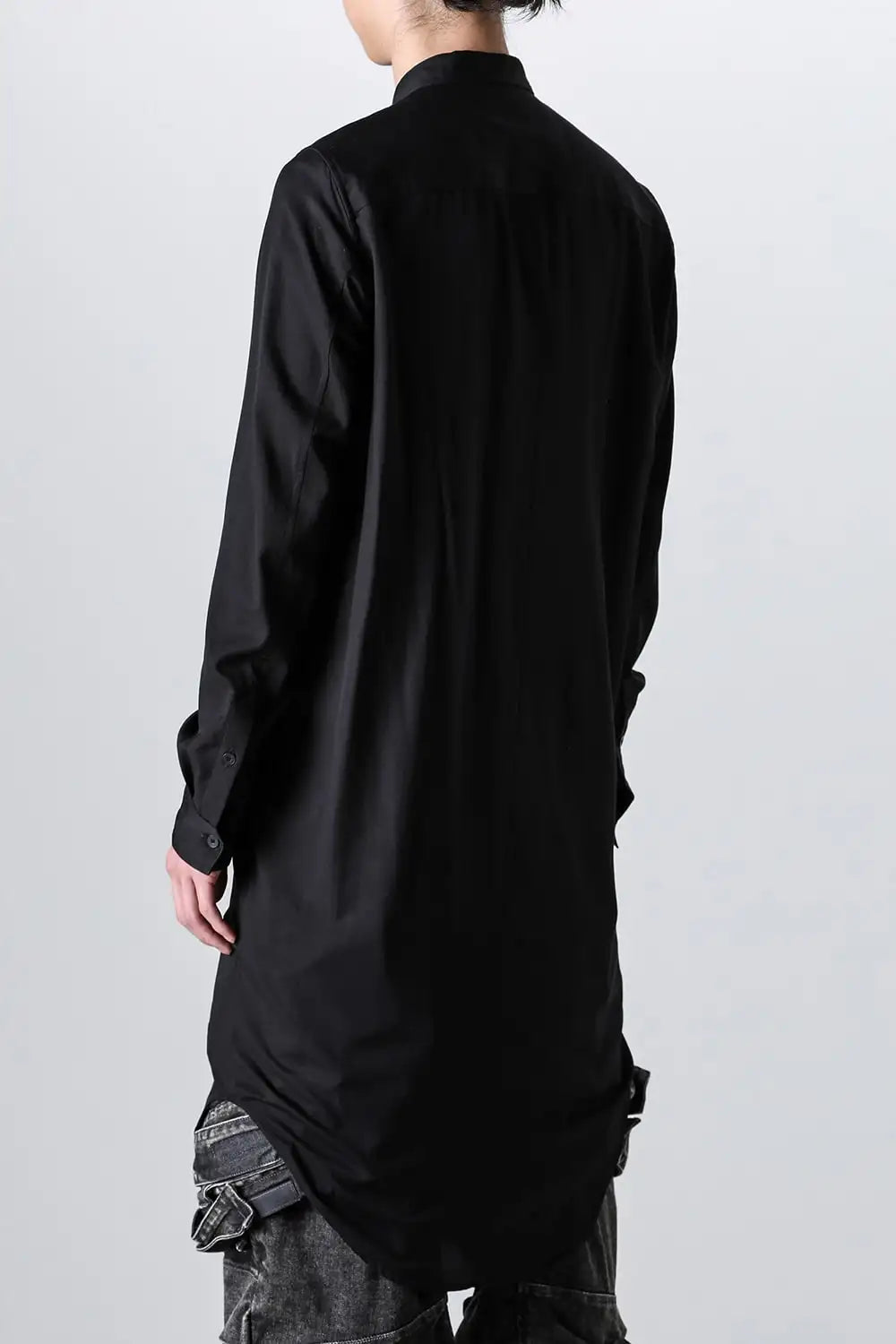 Rayon / Cotton Cloth Regular Collar Long Shirt