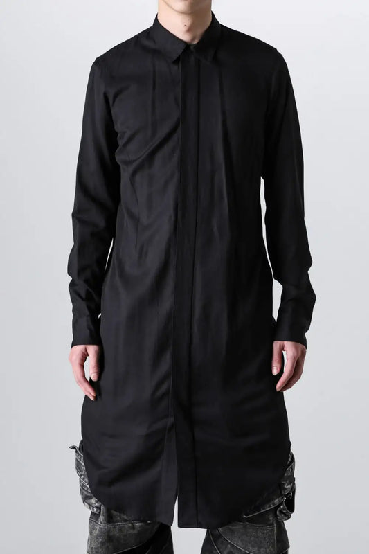 Rayon / Cotton Cloth Regular Collar Long Shirt