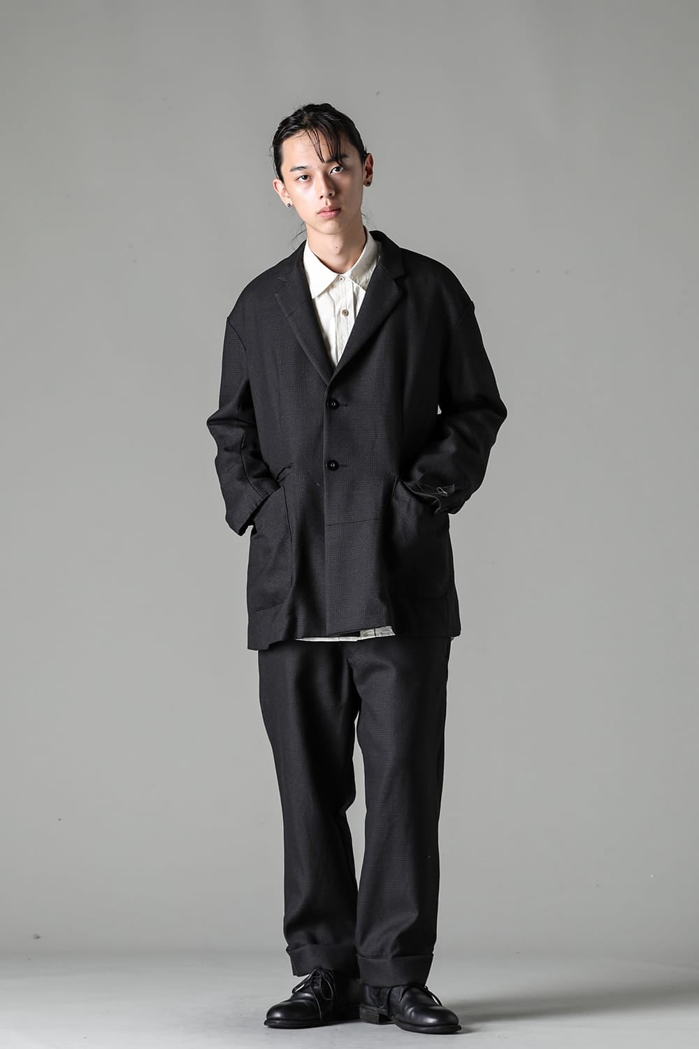 Patch Worked Relax Fit 2B Blazer Glen Check HERBIE