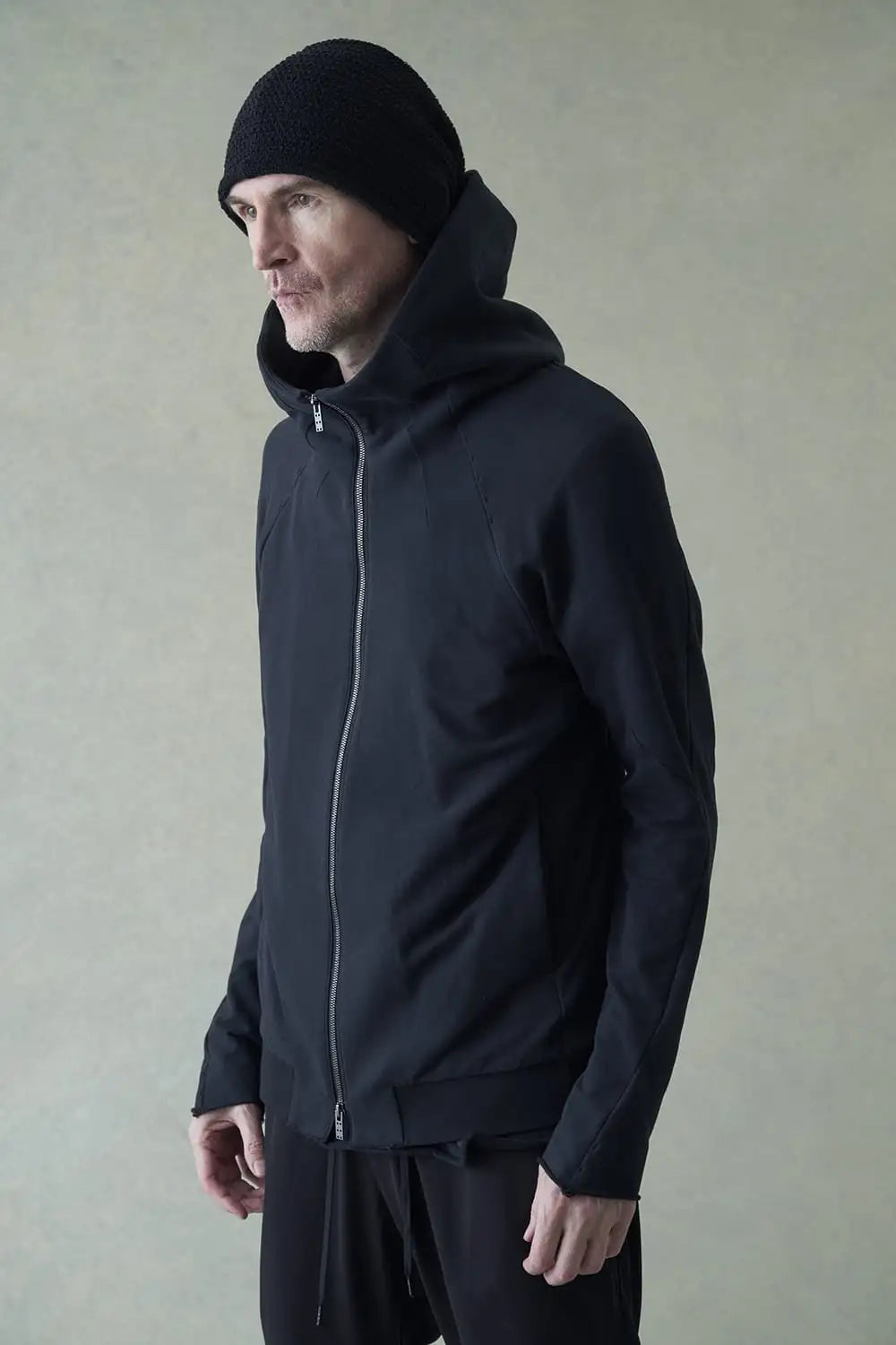 Hooded jacket stretch jersey