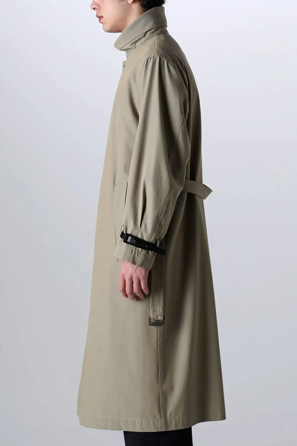 Stand Collar Coat With Leather Strap