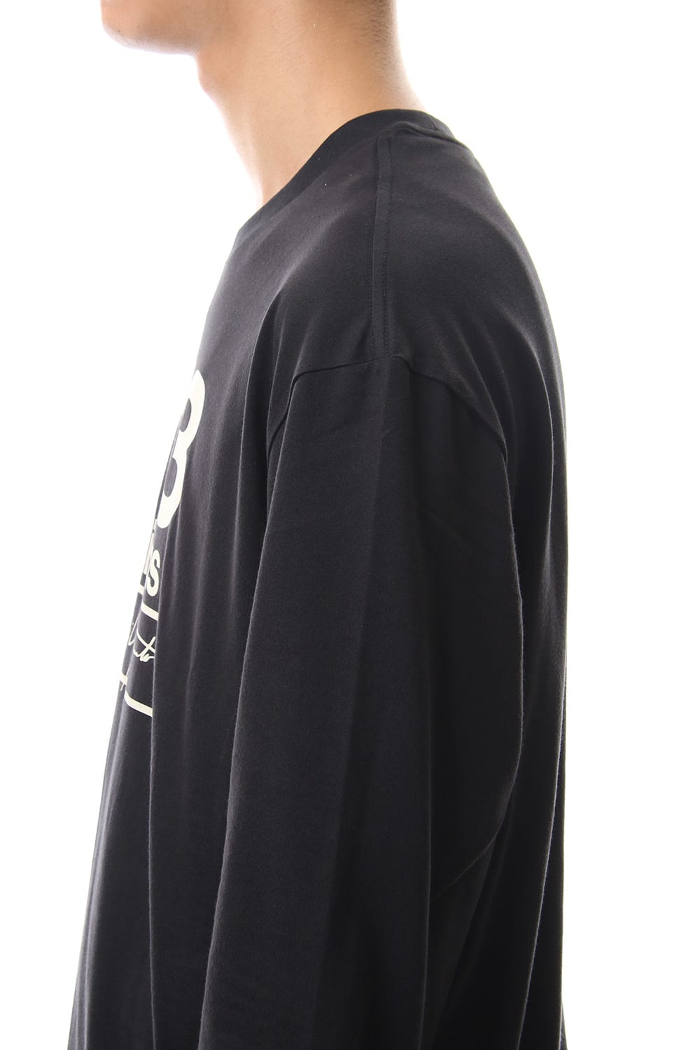 Stacked Logo Long Sleeve Tee Black