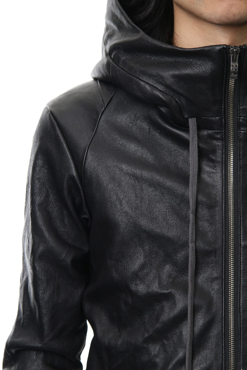 Hooded jacket  Stretch deer leather