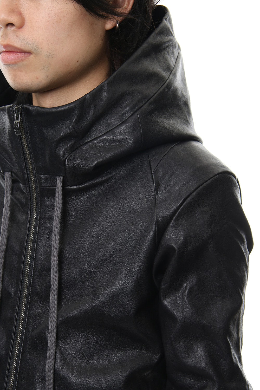Hooded jacket  Stretch deer leather