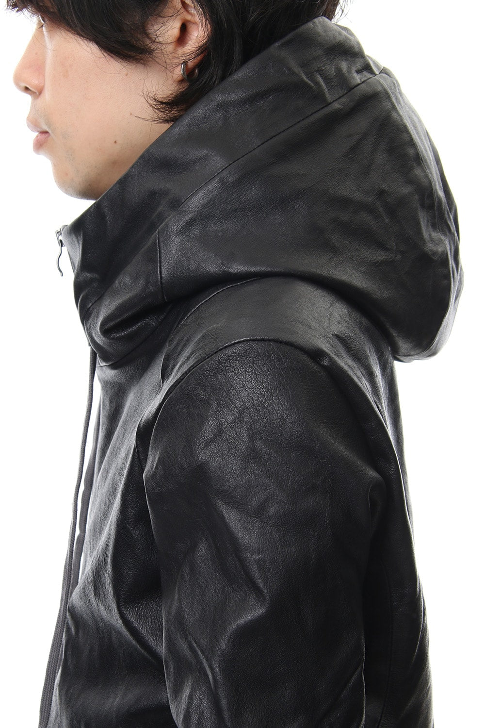 Hooded jacket  Stretch deer leather