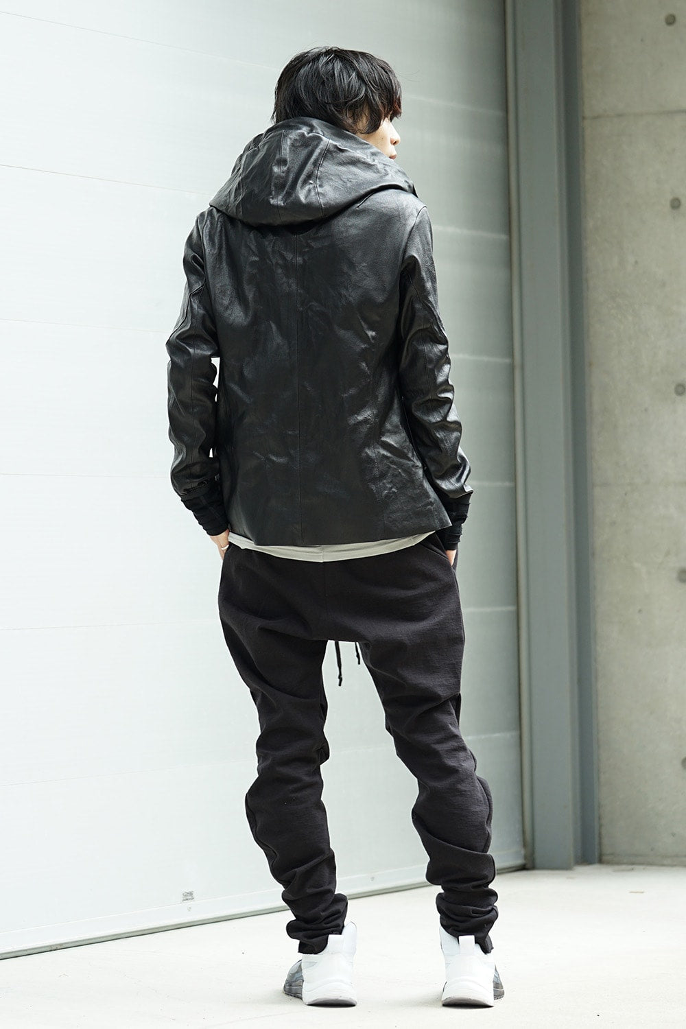Hooded jacket  Stretch deer leather