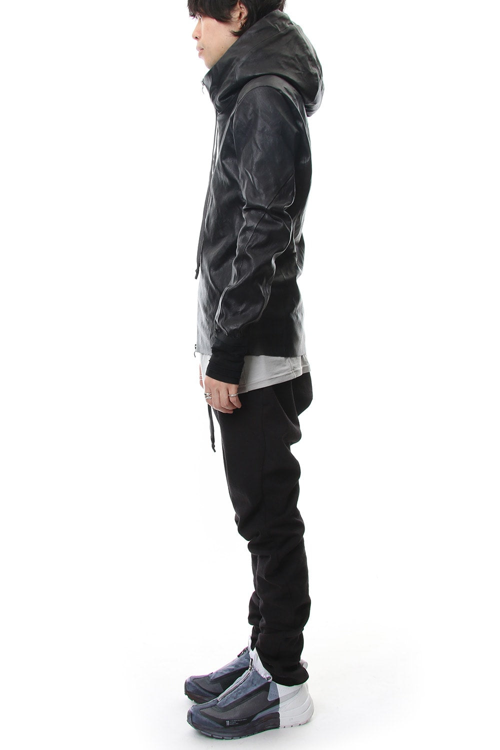 Hooded jacket  Stretch deer leather