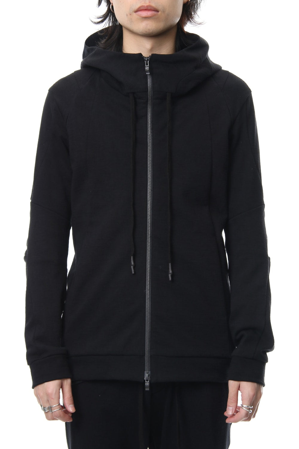 Hooded Jacket Cotton Jersey - Black