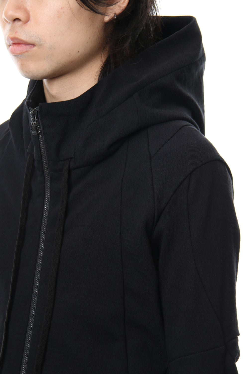 Hooded Jacket Cotton Jersey - Black