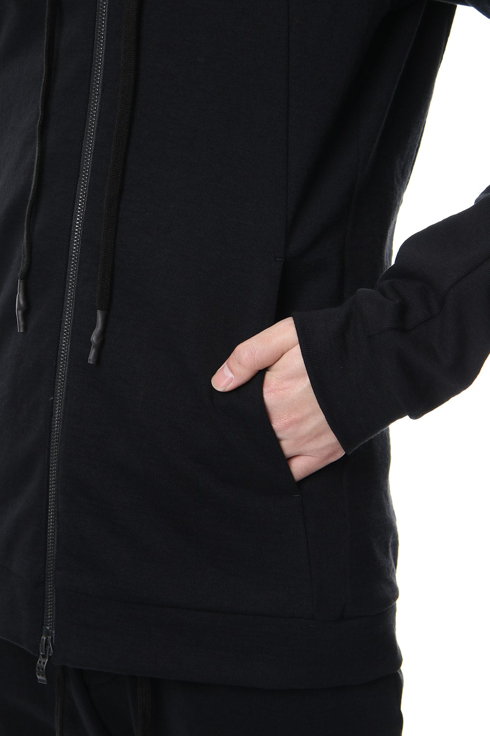 Hooded Jacket Cotton Jersey - Black