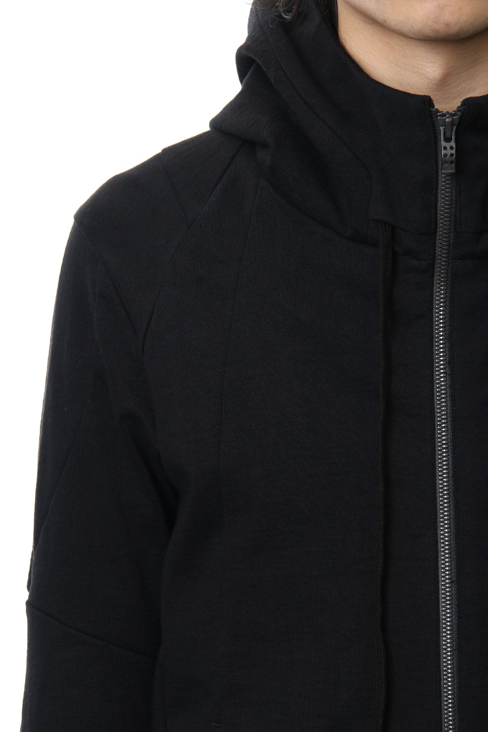Hooded Jacket Cotton Jersey - Black