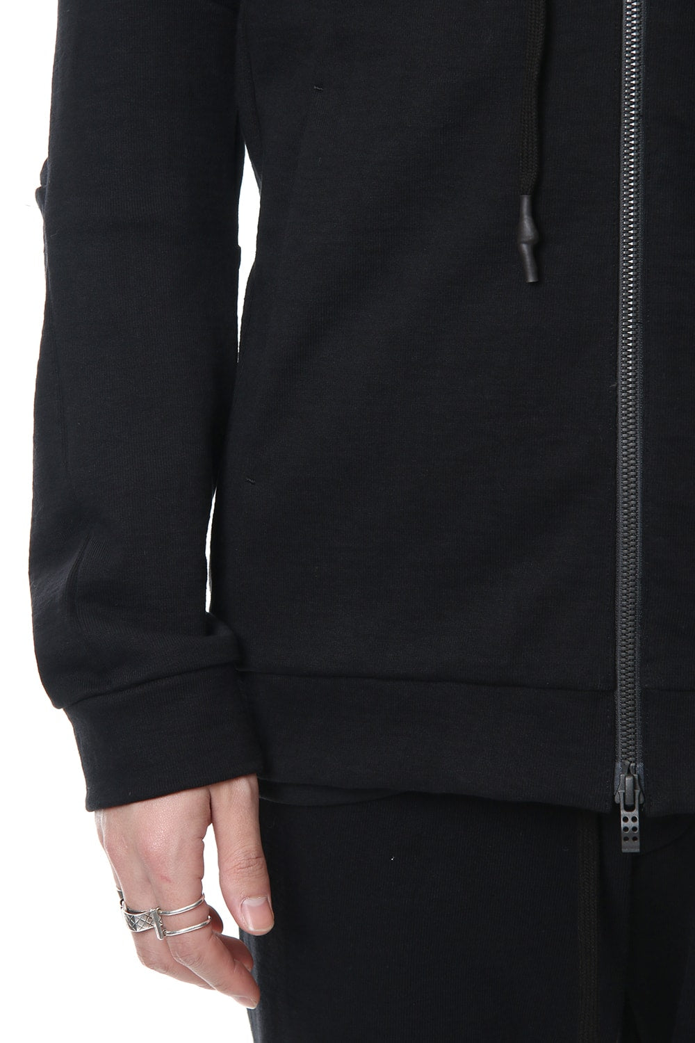 Hooded Jacket Cotton Jersey - Black