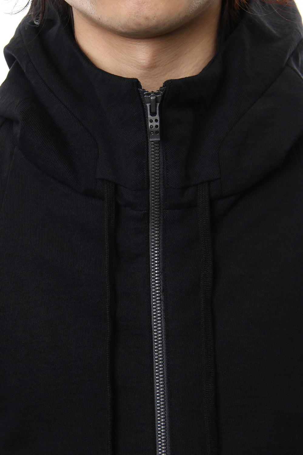Hooded Jacket Cotton Jersey - Black