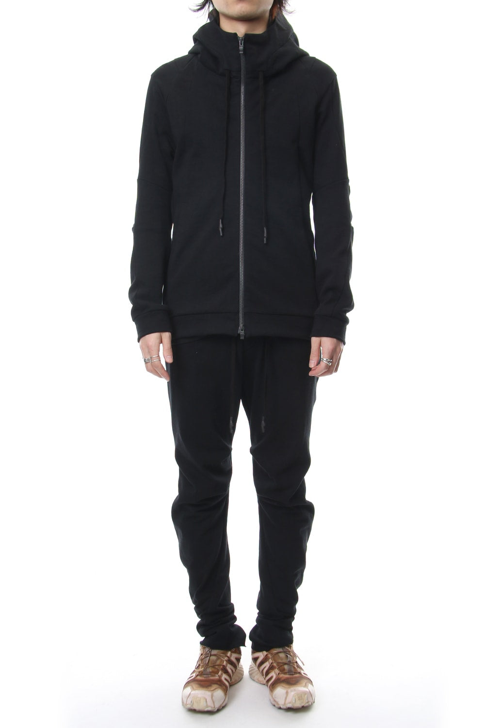 Hooded Jacket Cotton Jersey - Black