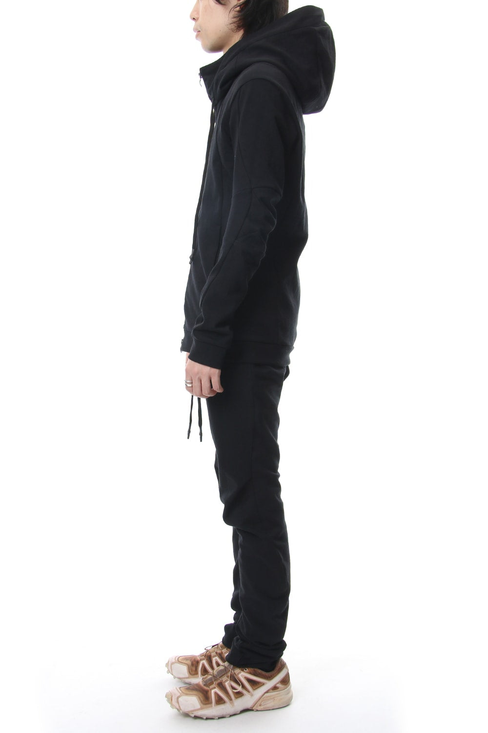 Hooded Jacket Cotton Jersey - Black