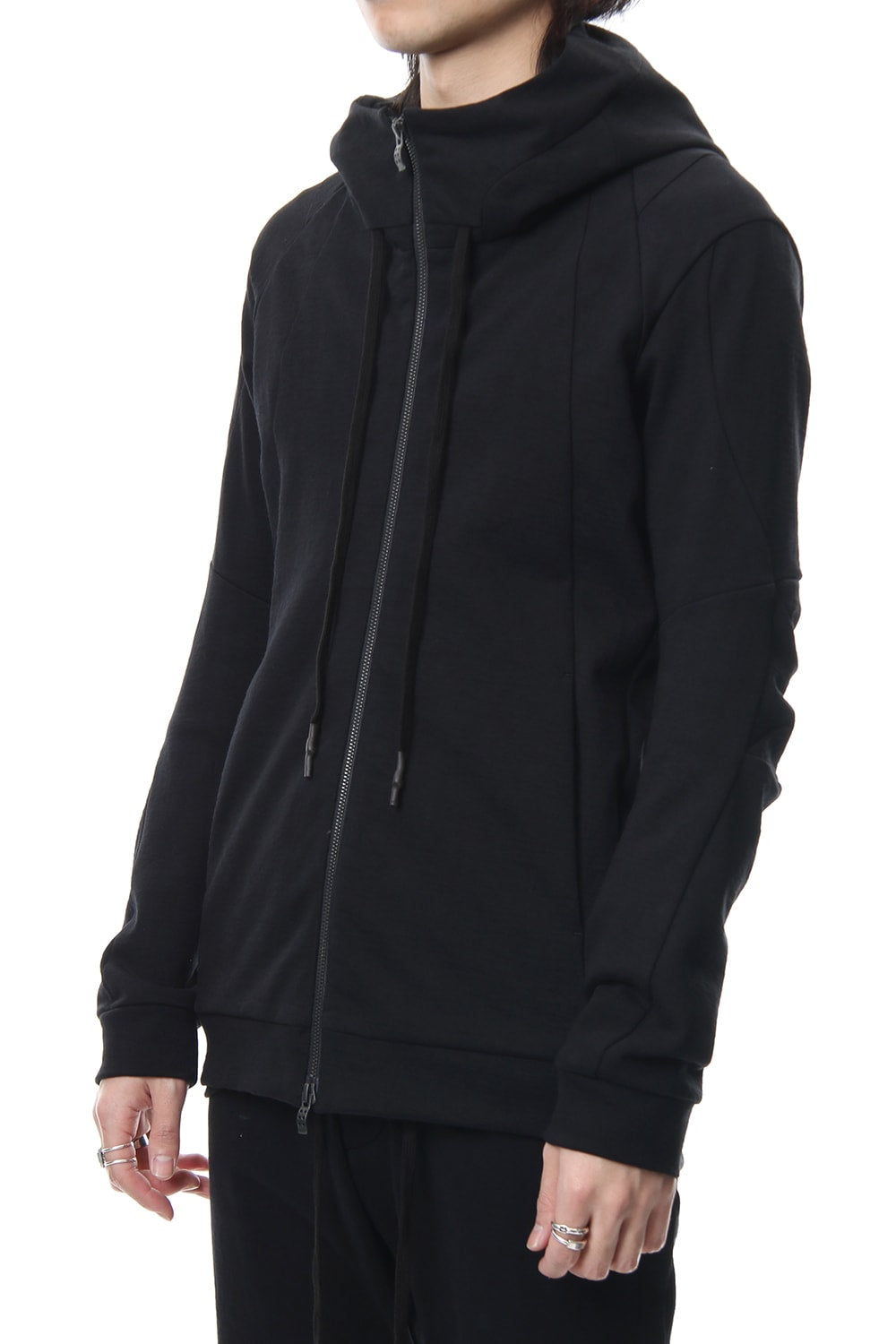 Hooded Jacket Cotton Jersey - Black