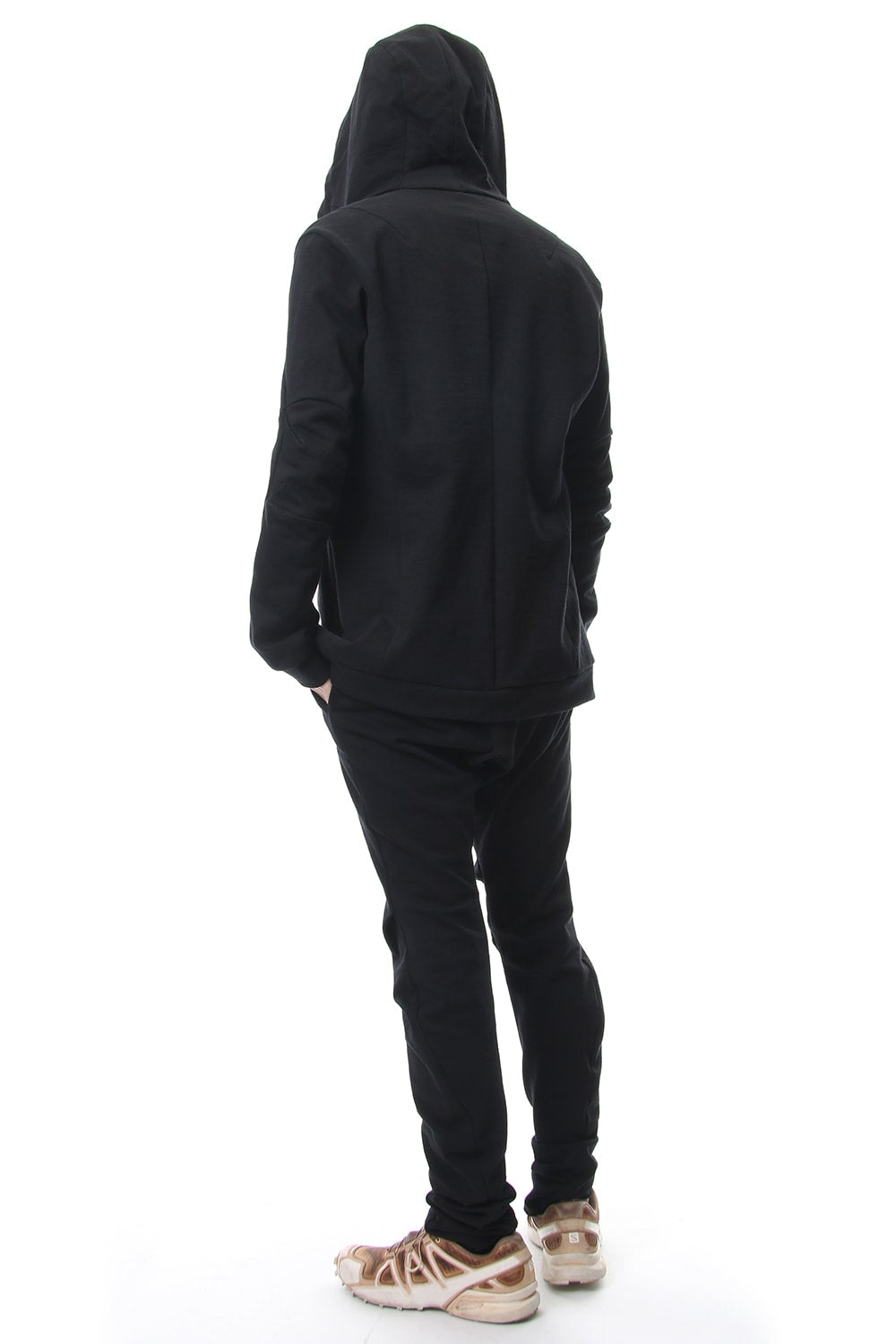 Hooded Jacket Cotton Jersey - Black