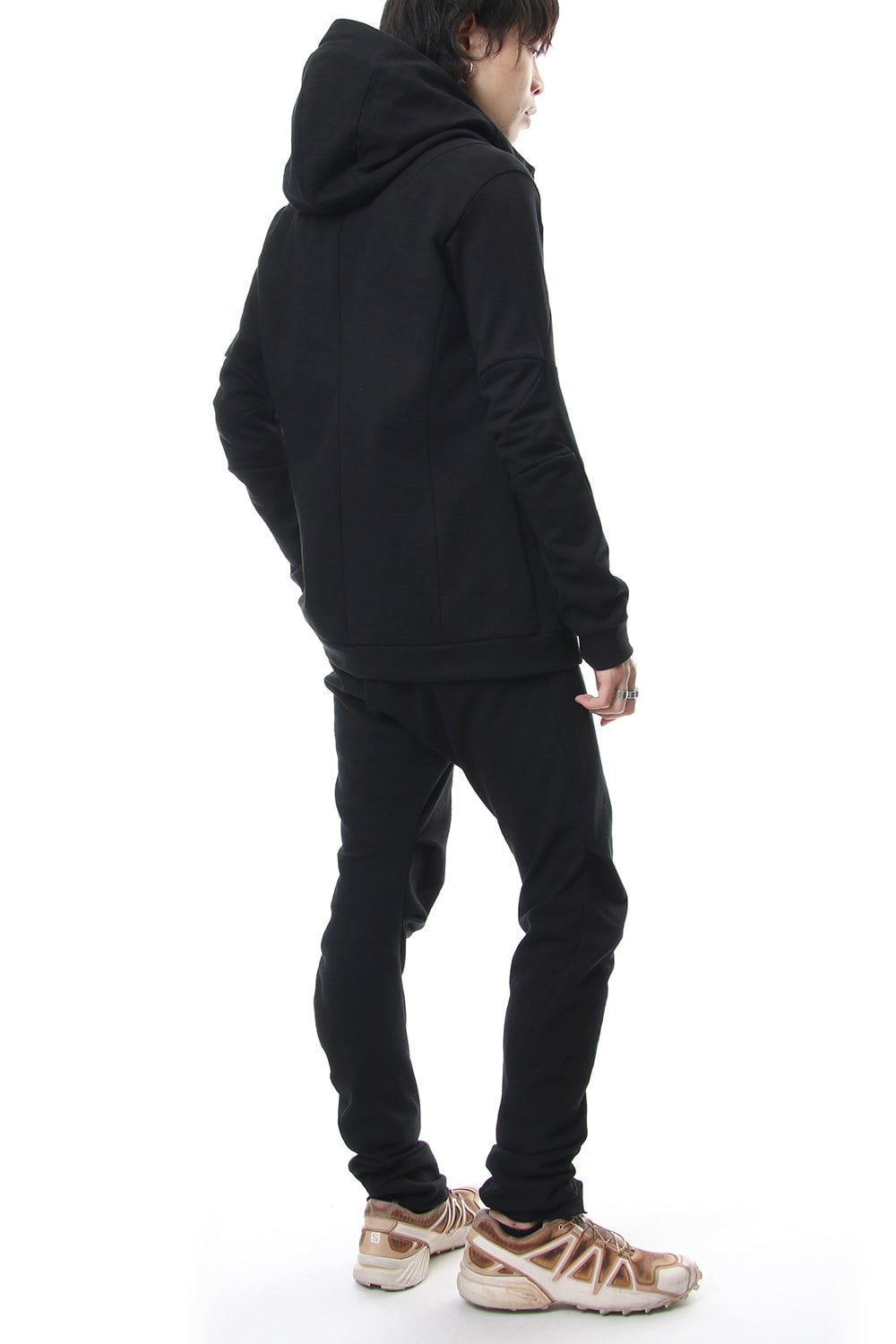 Hooded Jacket Cotton Jersey - Black
