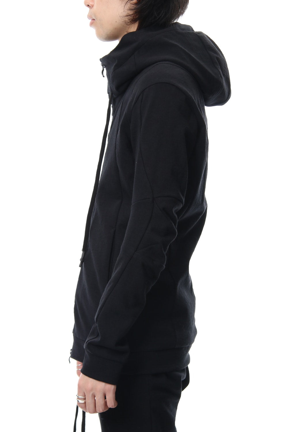 Hooded Jacket Cotton Jersey - Black