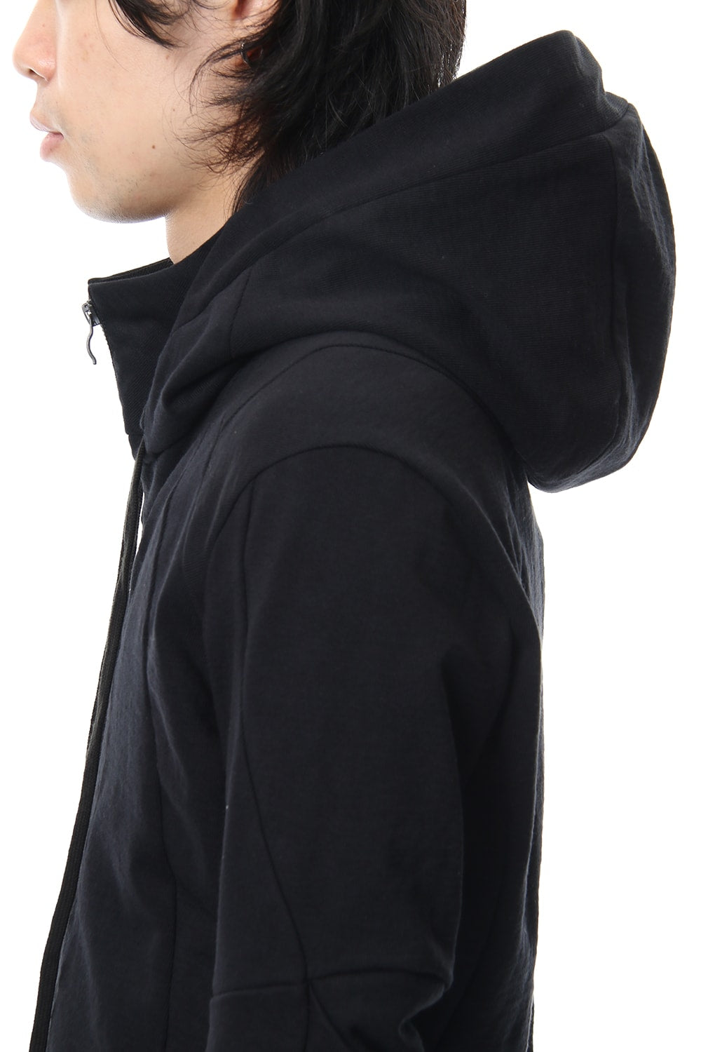 Hooded Jacket Cotton Jersey - Black