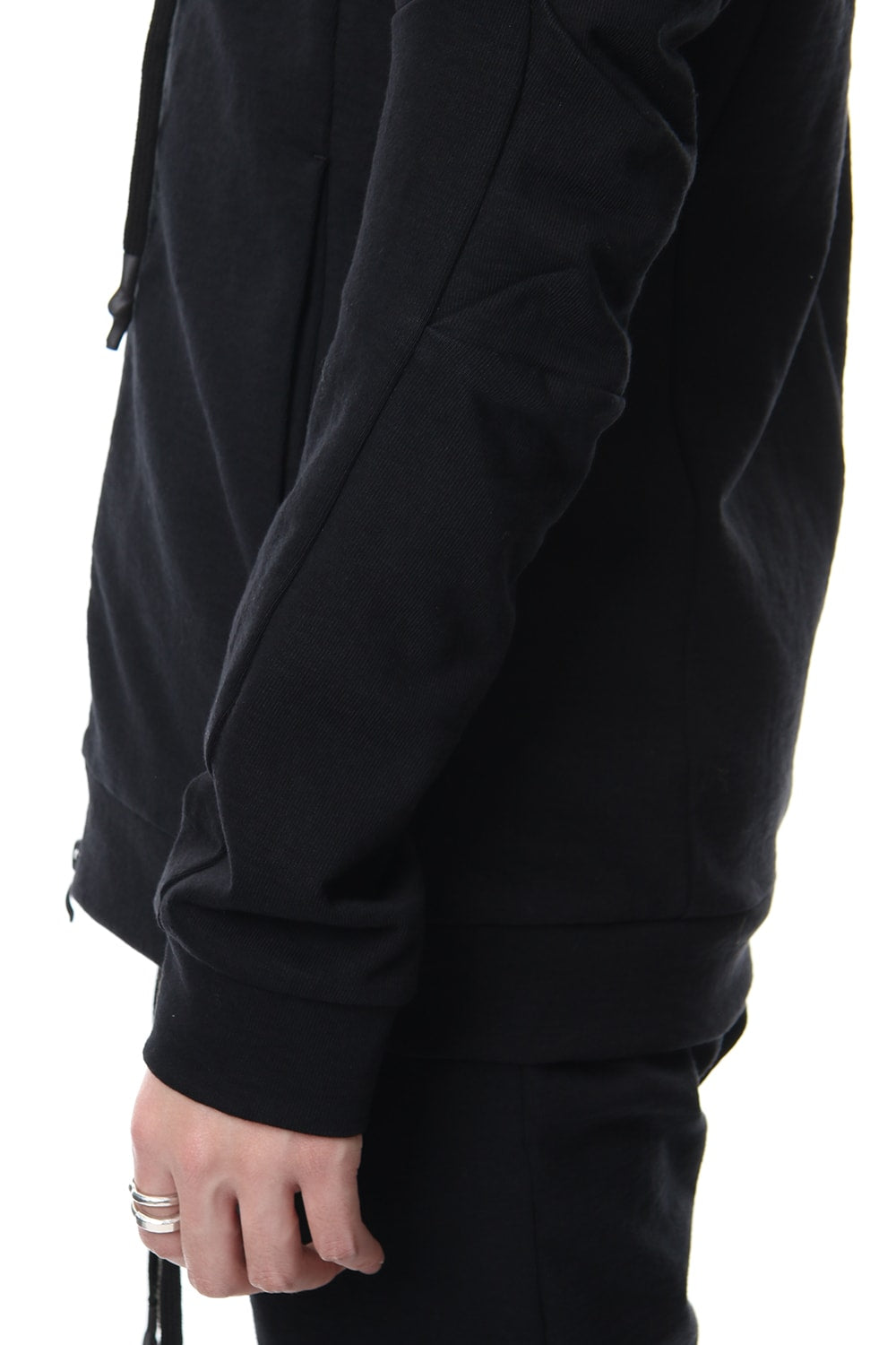 Hooded Jacket Cotton Jersey - Black