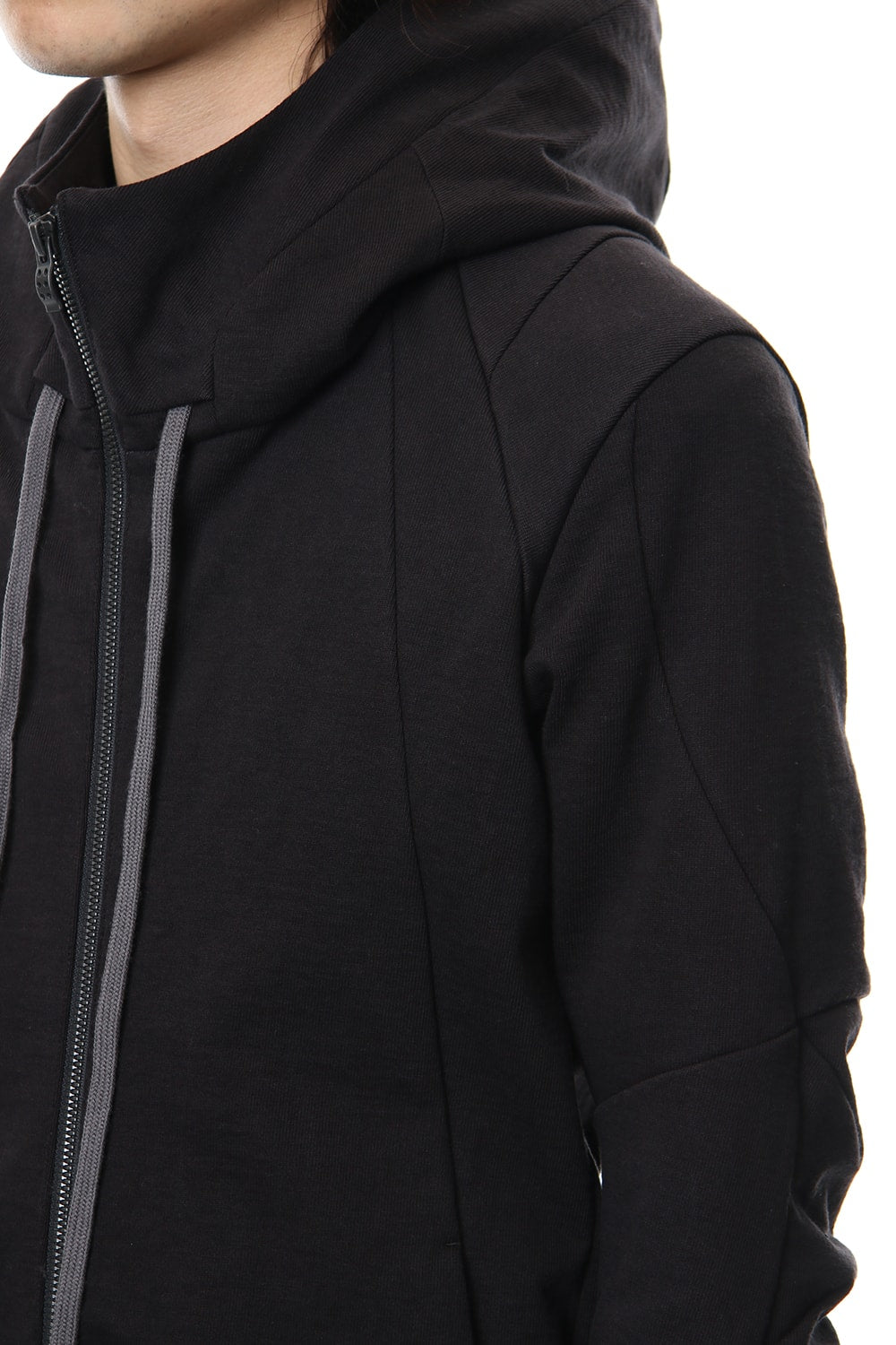Hooded Jacket Cotton Jersey - Charcoal