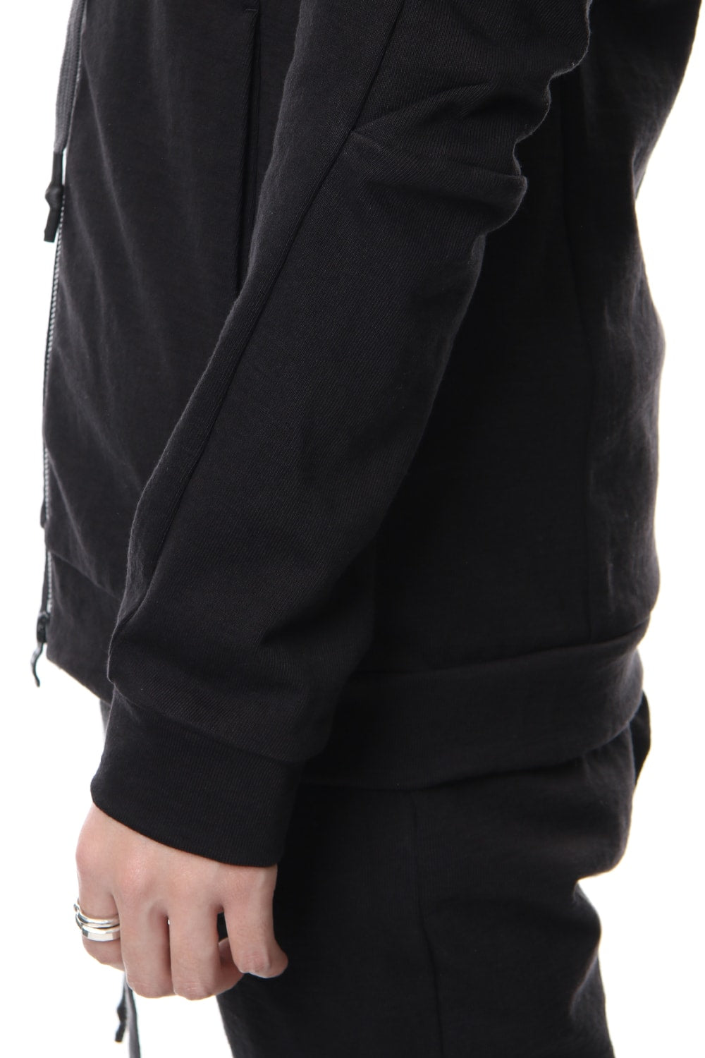 Hooded Jacket Cotton Jersey - Charcoal