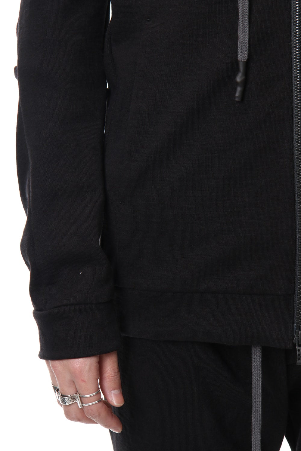 Hooded Jacket Cotton Jersey - Charcoal