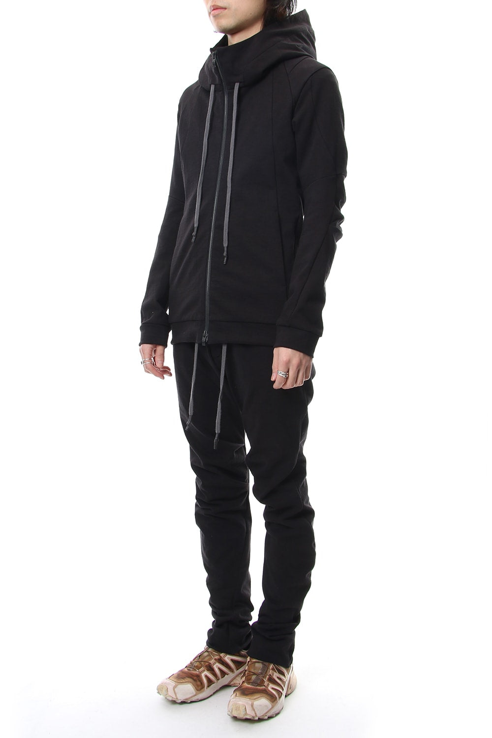 Hooded Jacket Cotton Jersey - Charcoal