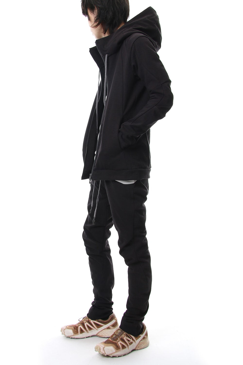Hooded Jacket Cotton Jersey - Charcoal