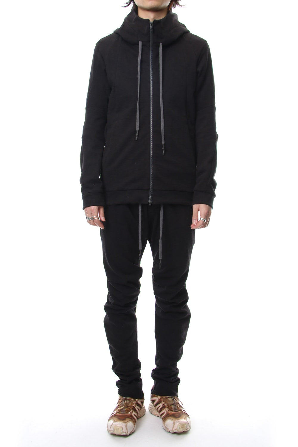 Hooded Jacket Cotton Jersey - Charcoal