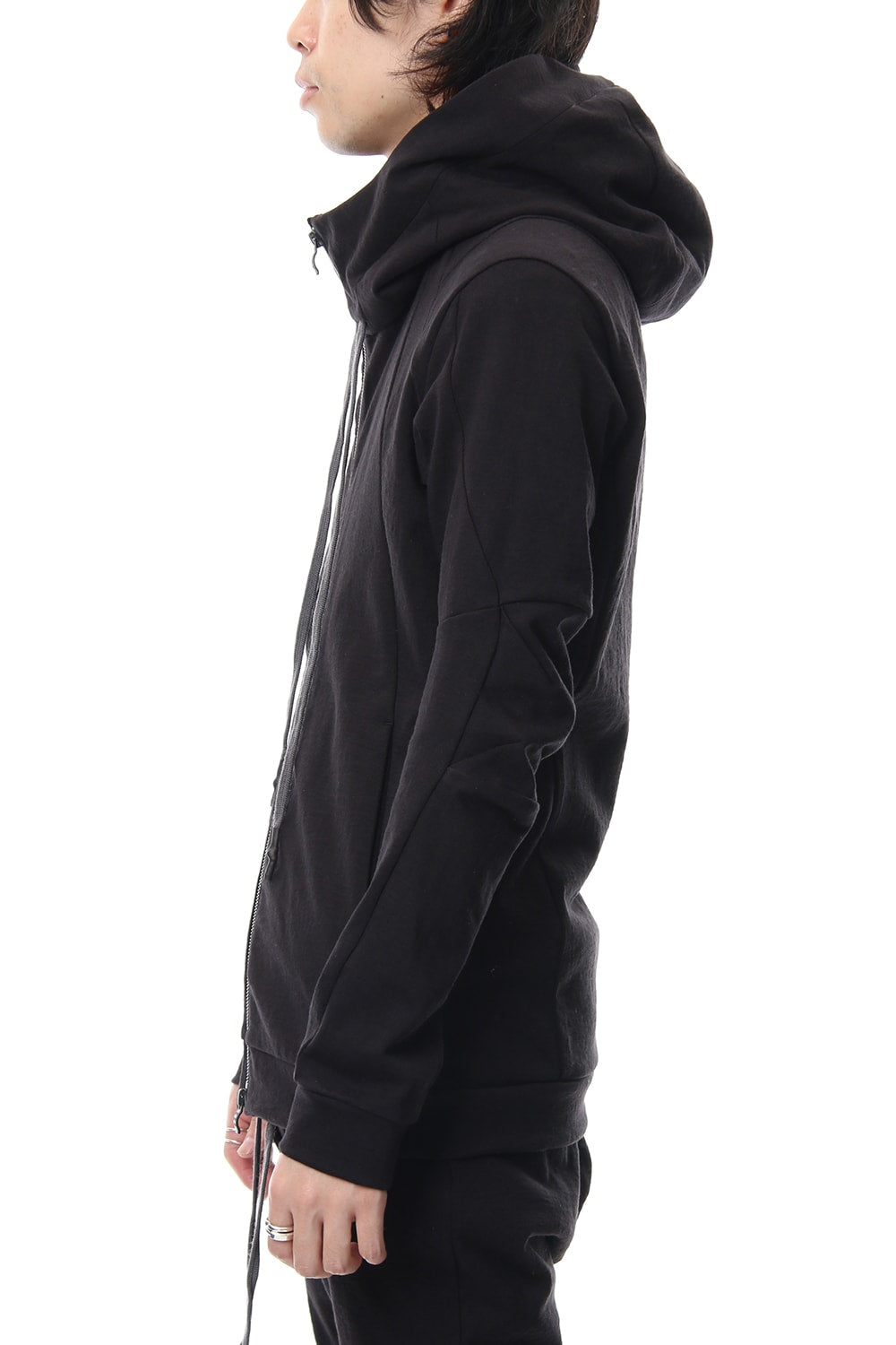 Hooded Jacket Cotton Jersey - Charcoal