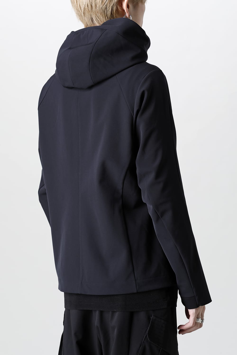 Hooded jacket merino wool jersey bonding