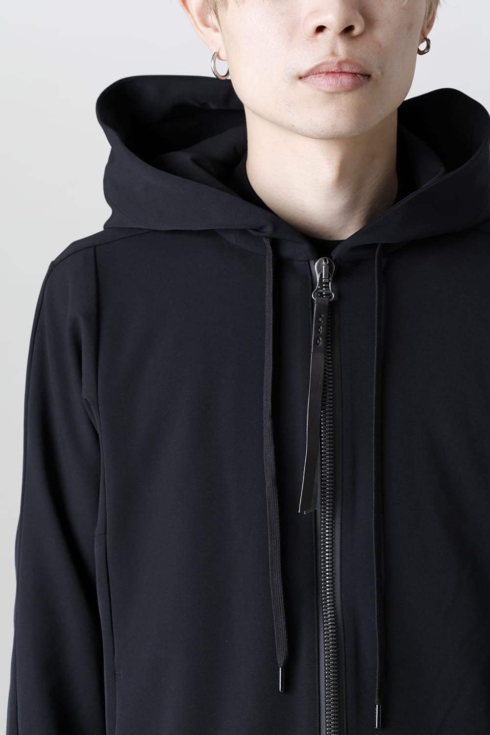 Hooded jacket merino wool jersey bonding