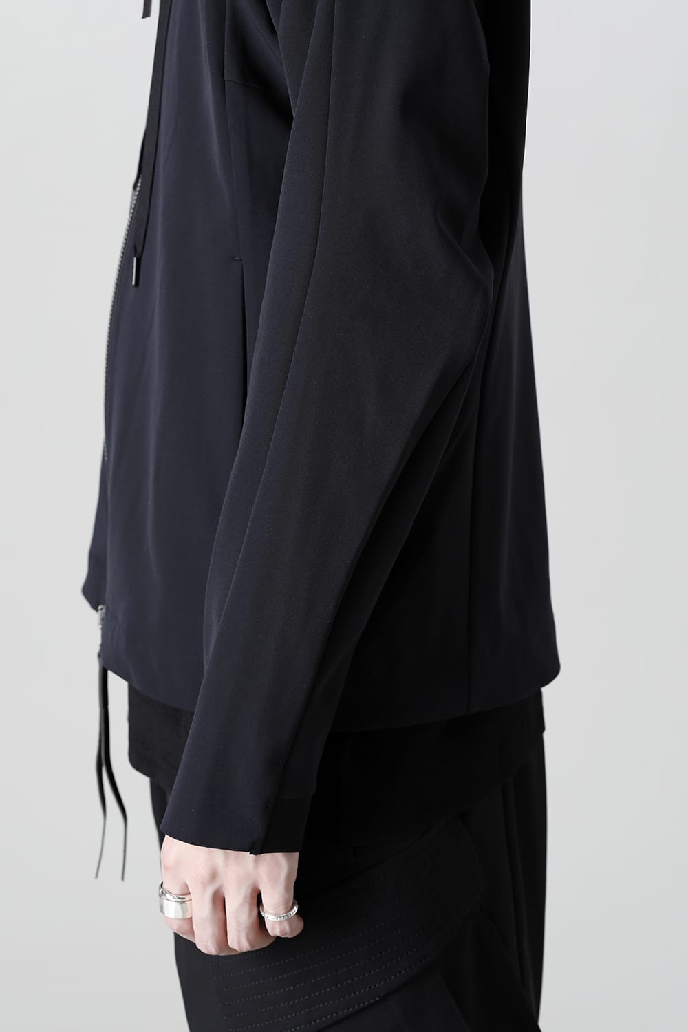 Hooded jacket merino wool jersey bonding