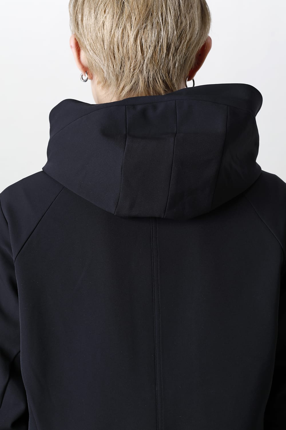 Hooded jacket merino wool jersey bonding