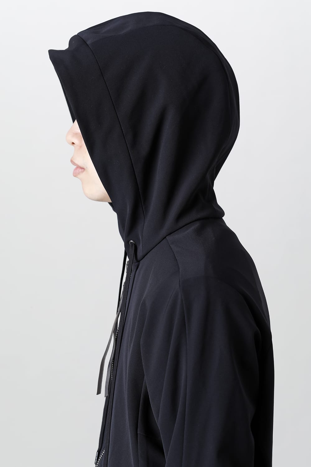 Hooded jacket merino wool jersey bonding