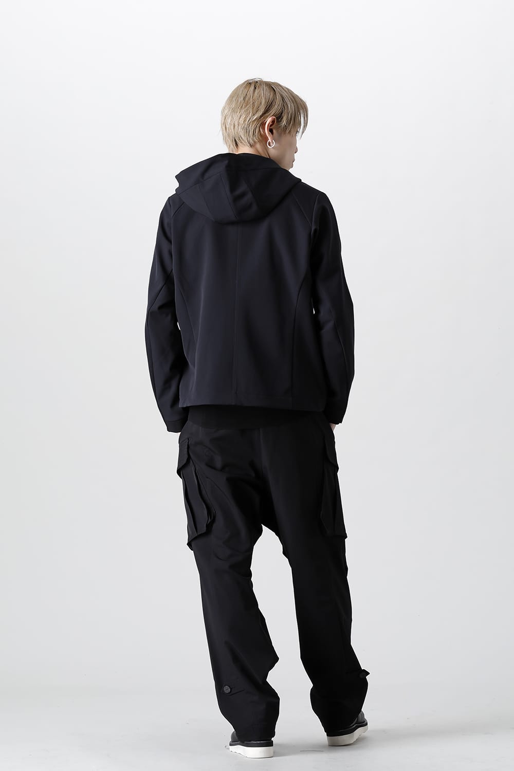 Hooded jacket merino wool jersey bonding