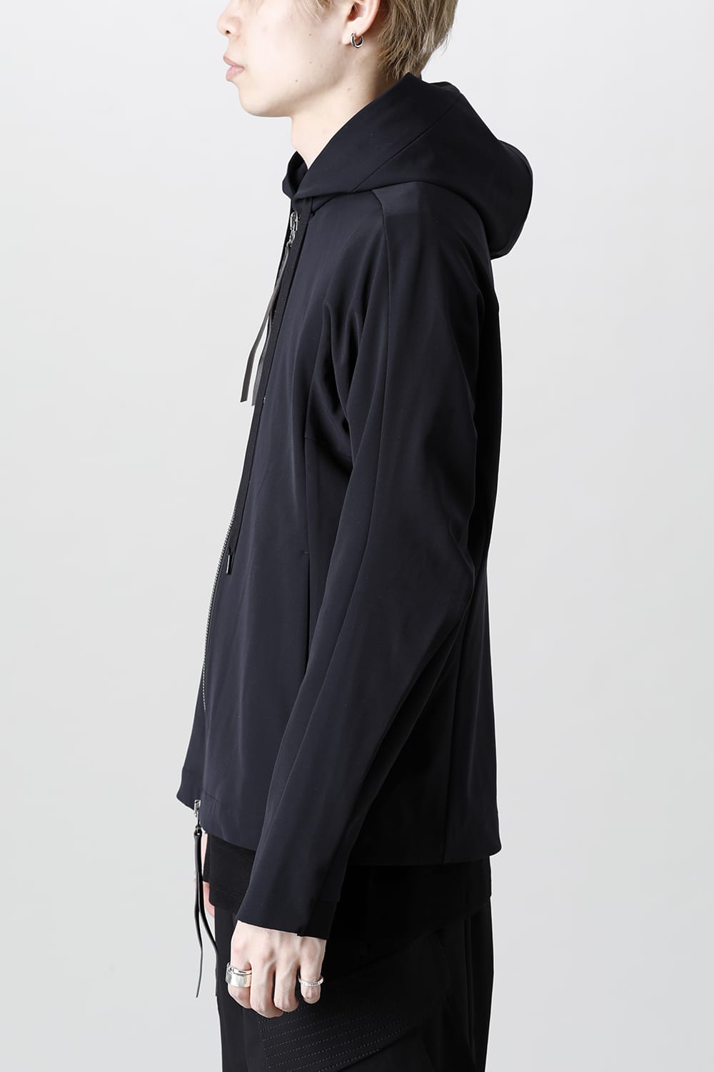 Hooded jacket merino wool jersey bonding