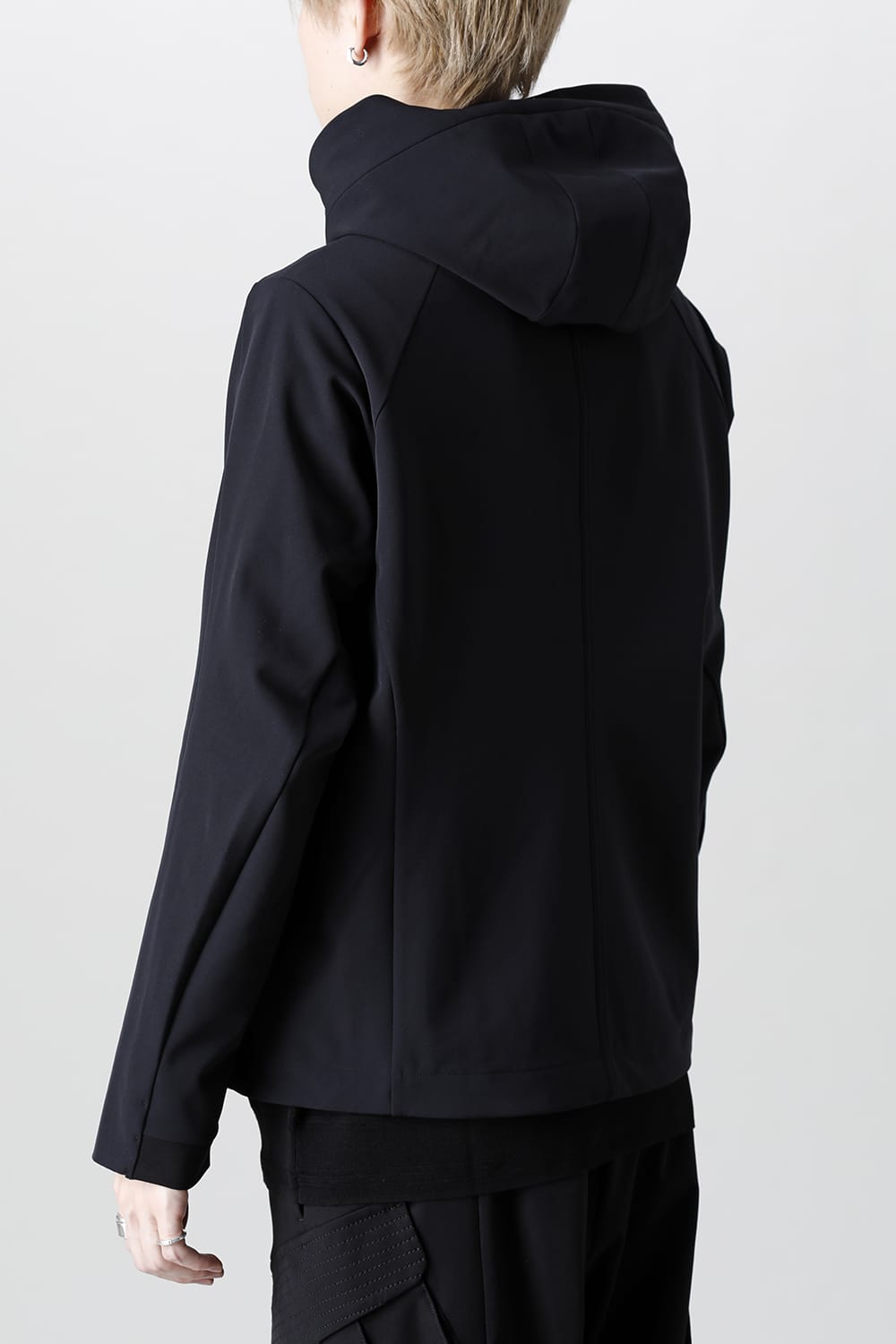 Hooded jacket merino wool jersey bonding